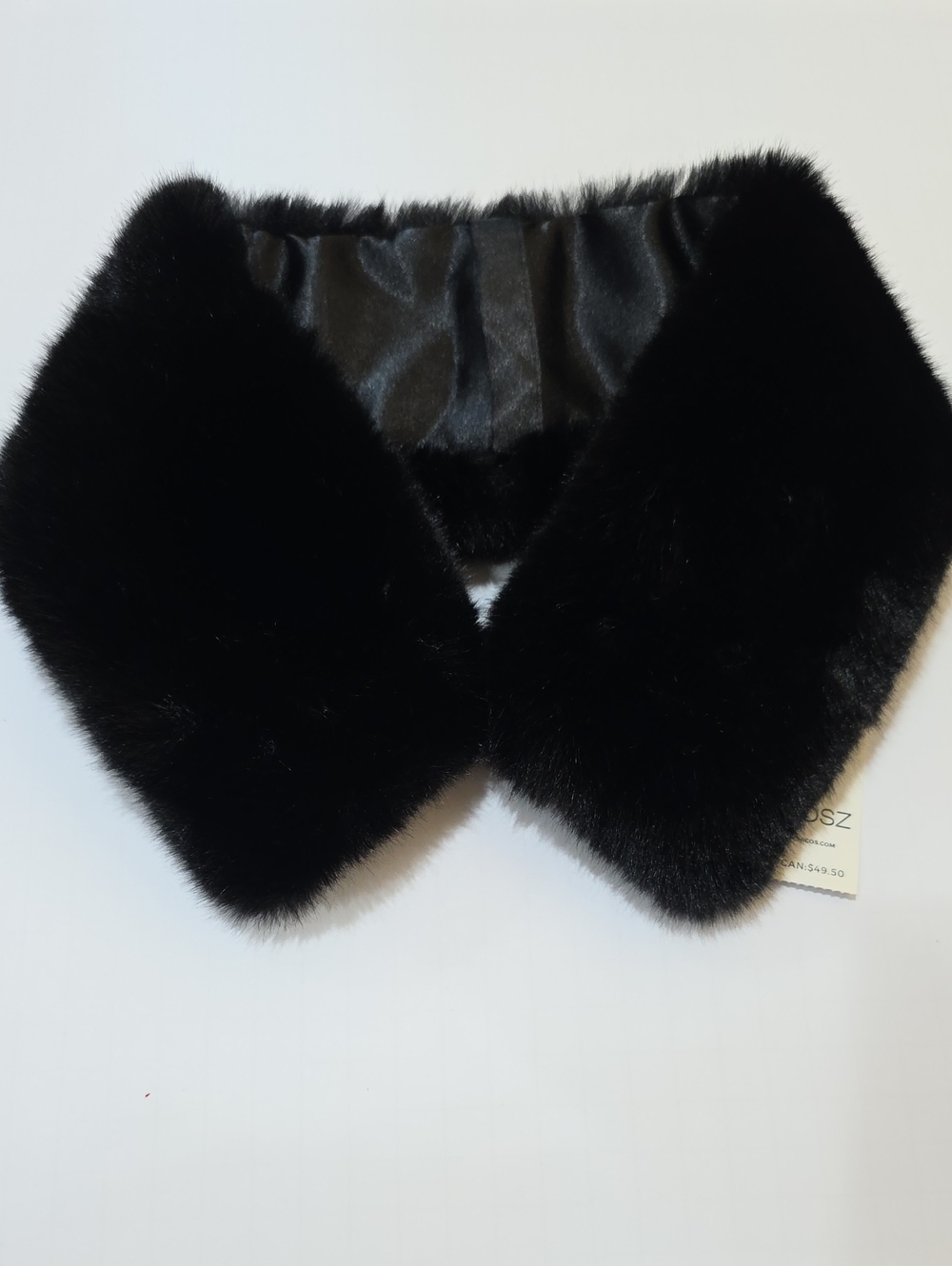 Chico’s Black Faux Fur Collar NWT